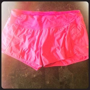 Pink speed up Lululemon shorts